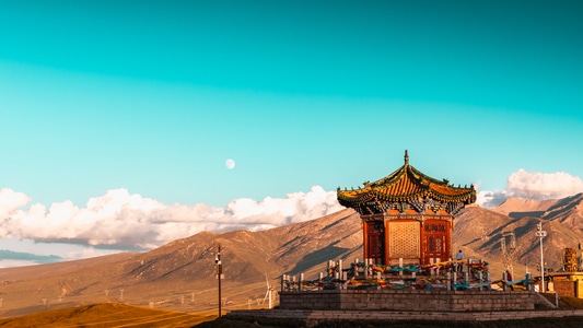 风景-天空-建筑-旅拍-青海 图片素材