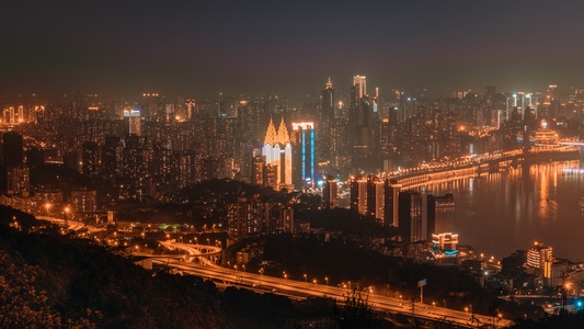 夜景-城市-灯光-山城-重庆 图片素材