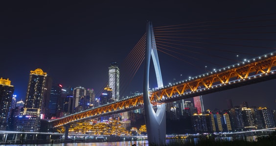 城市-夜-夜景-桥梁-光影 图片素材