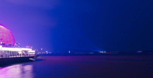 水面-天空-光影-城市-夜景 图片素材