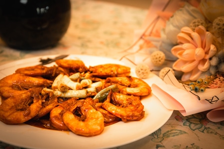 菜-花-食物-晚餐-虾 图片素材