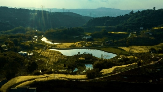 自然风光-田园-春游-在路上-夕阳 图片素材
