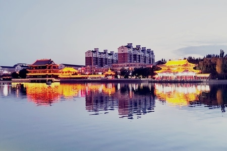 酒泉市-自然-风光-户外-河流 图片素材