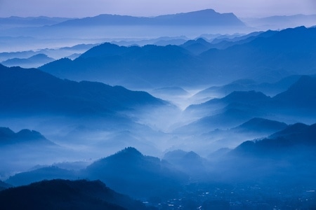 自然风光-群山-日出-薄雾-云海 图片素材