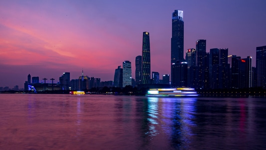 珠江晚霞-晚霞-城市-城市风光-建筑 图片素材