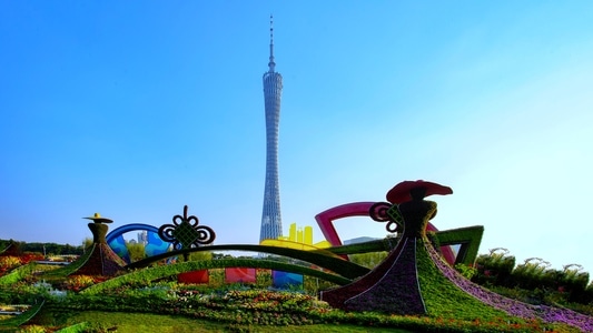 广州-节日的海心沙-风景-建筑-广州塔 图片素材