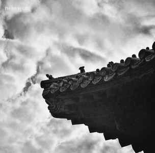 古建筑-黑白-房檐-屋檐-古建筑 图片素材