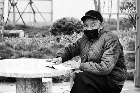 老人-人像-黑白-生活-人文 图片素材