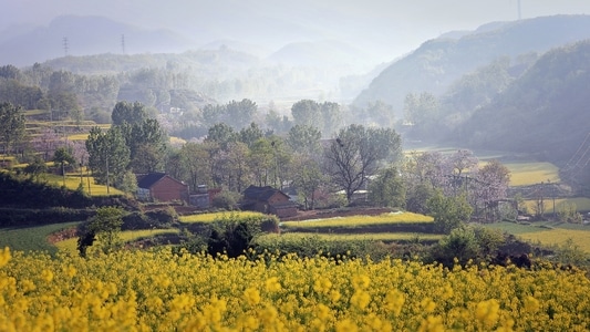 我要上封面-风光-光影-风景-山村 图片素材
