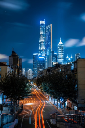 上海-夜景-城市-陆家嘴-夜景 图片素材