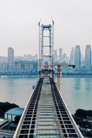 你好2020-手机摄影-重庆-疫情防控中的新年-桥 图片素材