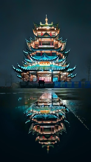 手机摄影-夜景-建筑-船-夜景 图片素材