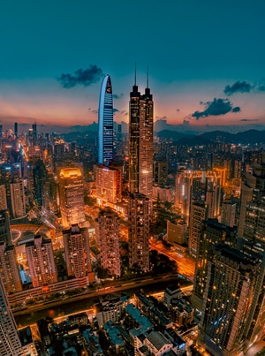城市-深圳-艺术风光-航拍-70周年城市 图片素材