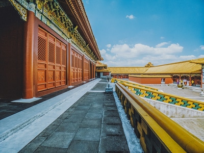 风光-横店-手机摄影-车站-仿古建筑 图片素材