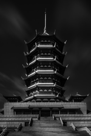 风光-黑白-建筑-塔-古建筑 图片素材