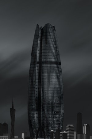 宁波-黑白-建筑-建筑-财富中心 图片素材