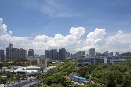 蓝天白云-风光-厦门市-建筑-白云 图片素材