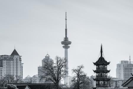 风光-黑白-建筑-楼房-房屋 图片素材