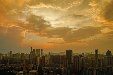 风光-日落-天空-城市-建筑 图片素材