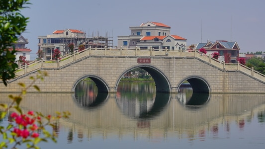 风光-桥-公园-湖-水面 图片素材