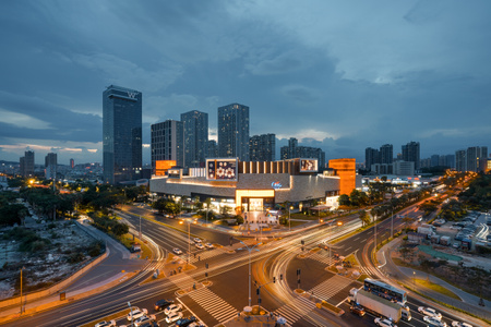 道路-夜景-城市-风光-车流 图片素材