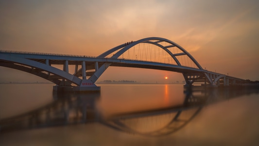 厦门市-风光-日出-大桥-五缘湾大桥 图片素材