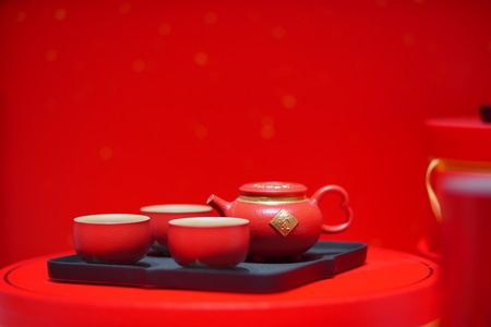 茶具-春节-茶杯-中国红-茶具 图片素材