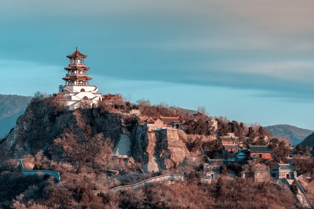寺庙-北京-清晨-石景山-首钢 图片素材