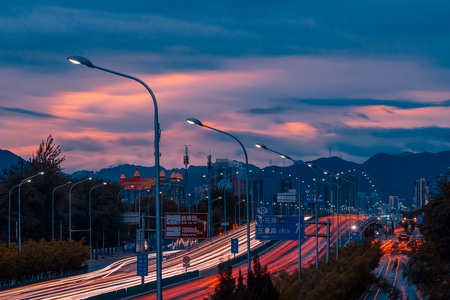 城市-夜晚-色彩-夜景-黄昏 图片素材