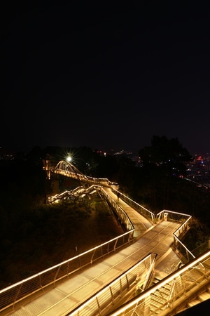 郴州苏仙岭-旅行-风光摄影-夜景-桥 图片素材