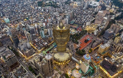 澳门-航拍-城市建筑-新葡京-澳门 图片素材