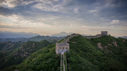 旅行-日出-金山岭长城-风光-建筑 图片素材