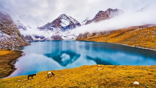 乌孙古道-新疆-天山-天堂湖-湖泊 图片素材