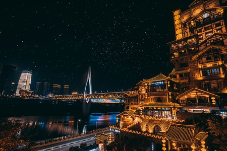 城市-夜景-风光-洪崖洞-建筑 图片素材