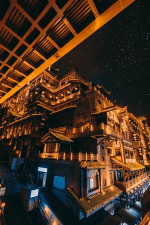城市-夜景-风光-洪崖洞-建筑 图片素材