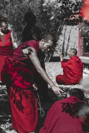 西藏-桑耶寺-佛教-喇嘛-辩经 图片素材