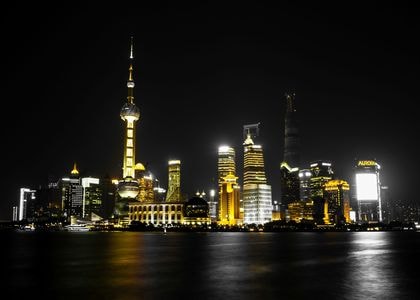上海-夜景-风光-焦糖色-都市 图片素材