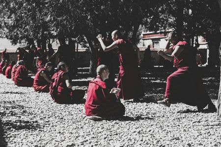 西藏-桑耶寺-佛教-喇嘛-辩经 图片素材