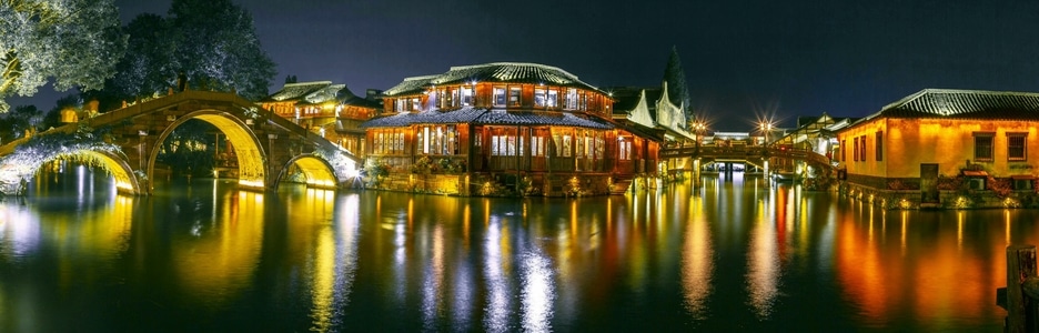 风光-旅行-夜景-乌镇-西栅 图片素材