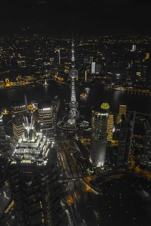 上海-夜景-风光-焦糖色-都市 图片素材