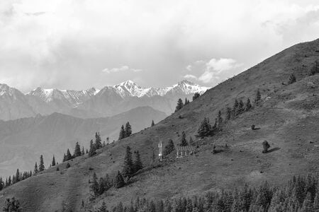 风光-黑白-旅行-高原-藏区 图片素材