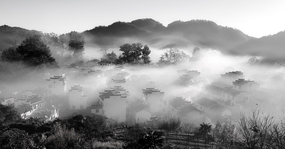 秋日物语-婺源-迷雾-风景-风光 图片素材