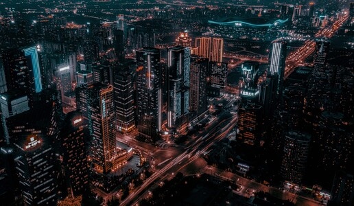 风光照-城市夜景-夜景-市中心-成都 图片素材
