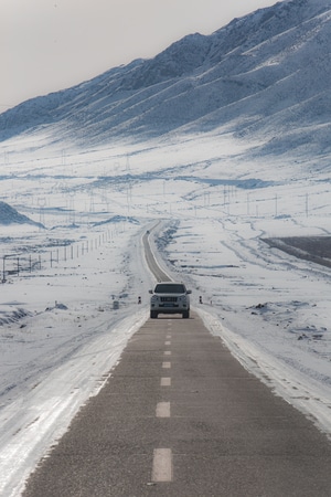 北疆-雪景-公路-风光-自驾游 图片素材
