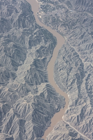 黄土高坡-风光-河流-黄土高坡-山 图片素材