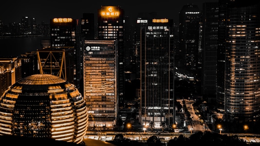 航拍-城市-旅行-建筑-西湖 图片素材