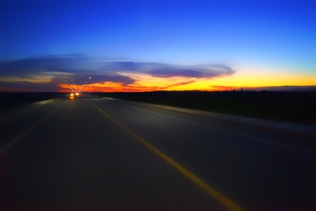 彩霞-自然现象-道路-风景-风光 图片素材