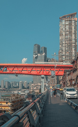 街道-城市-人文-重庆-黑白 图片素材