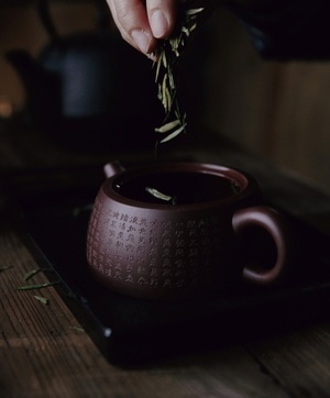 立夏-新茶-西湖龙井-茶壶-茶叶 图片素材