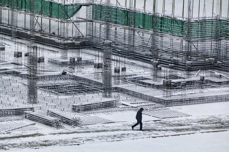 初雪-工地-建筑-工地-建筑 图片素材